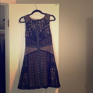 Black lace with nude underlay